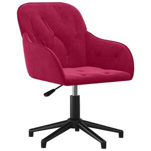 vidaXL B&uuml;rostuhl Drehbar Weinrot Samt