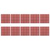 vidaXL Terrassenfliese 10 pcs Rot 30,5 x 30,5 x 2,2 cm Polypropylen