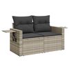 vidaXL 8-tlg. Garten-Sofagarnitur mit Kissen Hellgrau Poly Rattan