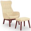 vidaXL Relaxsessel mit Hocker Creme Stoff