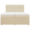 vidaXL Boxspringbett mit Matratze Creme 200x200 cm Stoff