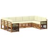 vidaXL Outdoor-Sofagarnitur 7 stk. Natur und Creme