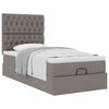 vidaXL Ottoman-Bett mit Matratze Taupe 80x200 cm Stoff