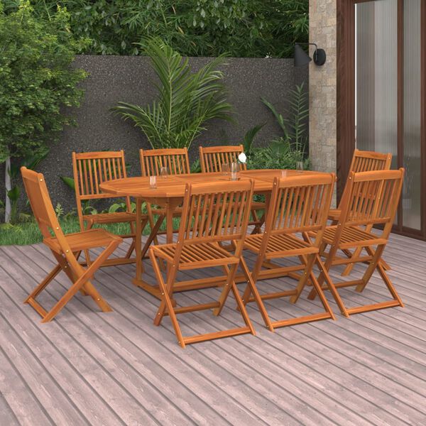 vidaXL 9-tlg. Garten-Essgruppe 180x90x75 cm Massivholz Akazie