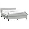 vidaXL Boxspringbett mit Matratze Hellgrau 140x210 cm Samt