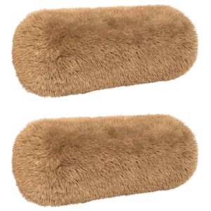vidaXL Kissen mit Kissen HEERLEN 2 Stk. Taupe PV Fleece