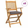 vidaXL Klappstuhl 8 stk. Braun Massivholz Akazie