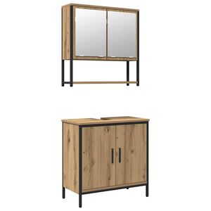 vidaXL Badezimmerm&ouml;bel-Set 2 stk. Braun 60 x 30 x 60 cm Holzwerkstoff