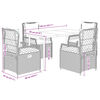 vidaXL 5-tlg. Garten-Essgruppe mit Kissen Beige Poly Rattan