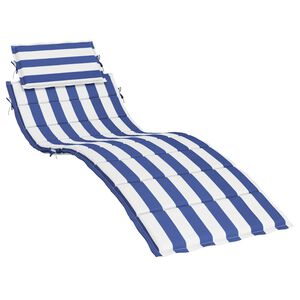 vidaXL Sonnenliegen-Auflage Blau&Wei&szlig; Gestreift Oxford-Gewebe