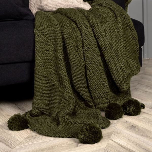 Venture Home Decke Anny 170x130 cm Acryl Moosgr&uuml;n