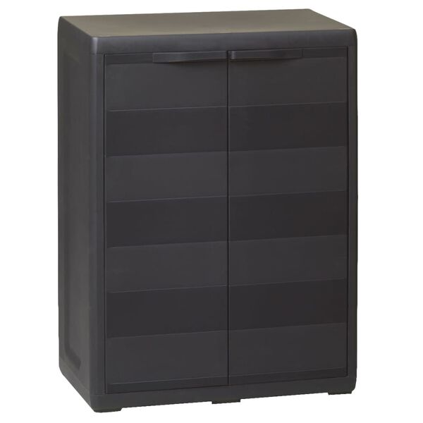 vidaXL Gartenschrank mit 1 Boden Schwarz