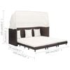 vidaXL Ausziehbares 3-Sitzer-Schlafsofa mit Dach Poly Rattan Braun