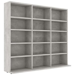 vidaXL CD-Regal Betongrau 100x23x89,5 cm Holzwerkstoff