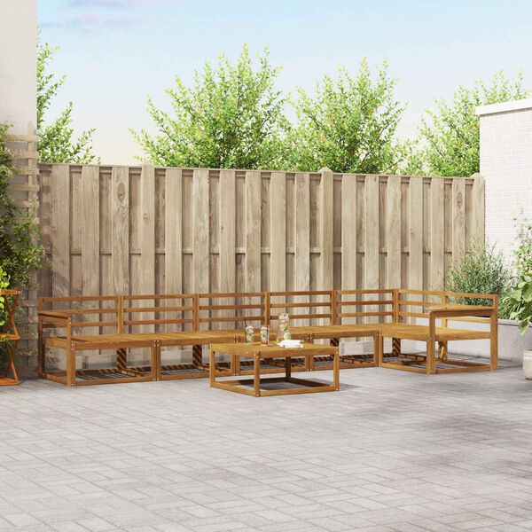vidaXL Outdoor-Sofagarnitur 7 pcs Natur Massivholz Akazie