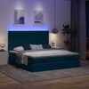 vidaXL Ottoman-Bett mit Matratzen & LED Dunkelblau 200x200 cm Samt