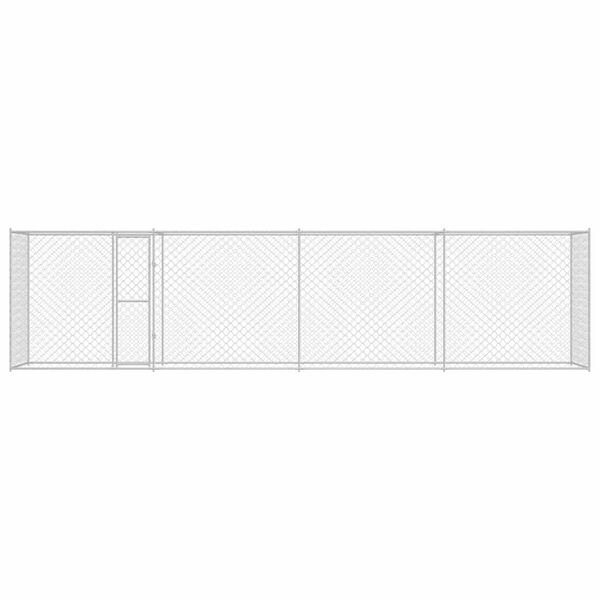 vidaXL Hundek&auml;fig Silber 800 x 200 x 200 cm Verzinkter Stahl