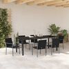 vidaXL Garten Essgruppe 7 pcs Schwarz und Grau PE-Rattan