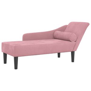 vidaXL Chaiselongue mit Kissen Rosa Samt