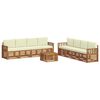 vidaXL Sofagarnituren 9 pcs Natur und Creme Massivholz Akazie