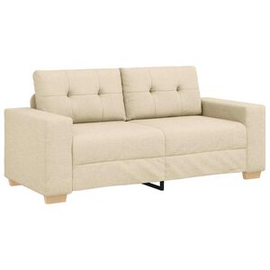 vidaXL Loveseat-Sofa Creme 180x77x82 cm Stoff