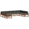 vidaXL Outdoor-Sofagarnitur mit Kissen 9 pcs Natur und Anthrazit