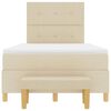 vidaXL Boxspringbett mit Matratze Creme 120 x 190 cm Stoff