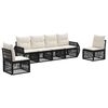 vidaXL Gartensofa-set 6 pcs Schwarz und Cremewei&szlig; Poly-Rattan