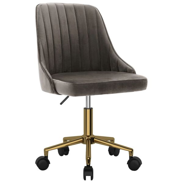 vidaXL Esszimmerstuhl Drehbar Dunkelgrau Samt