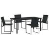 vidaXL Garten Essgruppe 5 stk. Schwarz Textilene und Stahl