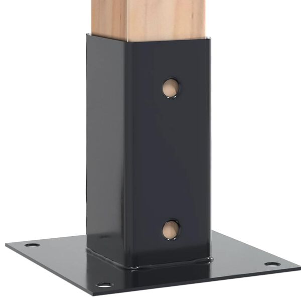 vidaXL Pfostentr&auml;ger Quadrat 12 Stk. 61x61mm Pulverbeschichteter Stahl