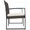 vidaXL Gartenbank 2-Sitzer mit Kissen Braun PP-Rattan
