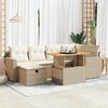 vidaXL 8-tlg. Garten-Sofagarnitur mit Kissen Beige Poly Rattan Akazie