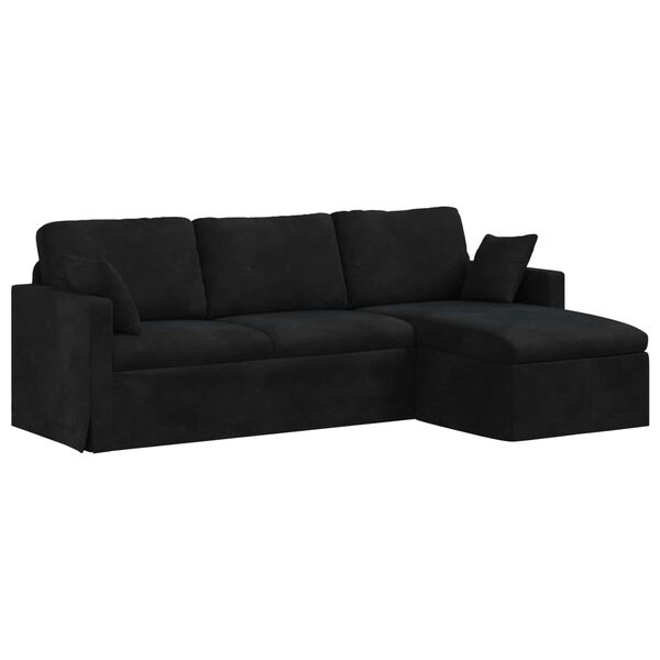 vidaXL Sofa Schwarz 198 x 134 x 80 cm Samt