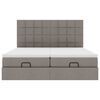 vidaXL Ottoman-Bett mit Matratzen Taupe 180x200 cm Stoff