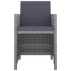 vidaXL 5-tlg. Garten-Essgruppe mit Auflagen Poly Rattan Grau
