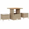 vidaXL Gartensofa-set mit Kissen mit Speicher 10 pcs Beige Poly-Rattan