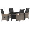 vidaXL Garten Essgruppe 5 stk. Grau Poly-Rattan