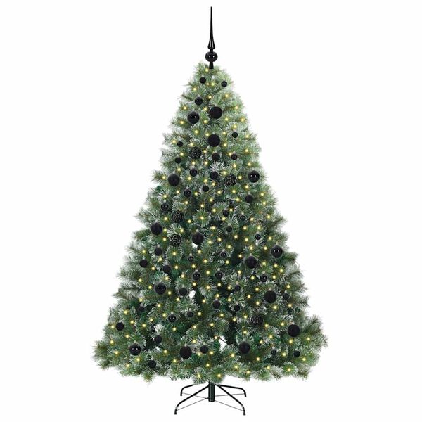 vidaXL K&uuml;nstlicher Weihnachtsbaum mit 300 LEDs Gr&uuml;n 180 cm PE und PVC