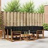 vidaXL Outdoor-Sofagarnitur mit Kissen 7 pcs Nat&uuml;rlich und Schwarz