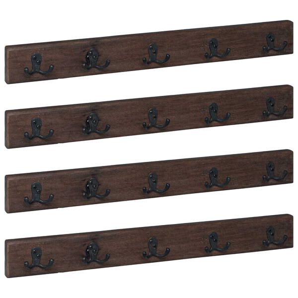 vidaXL Kleiderb&uuml;gel Braun 60 x 7 x 8 cm Massives upgecyceltes Holz