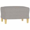 vidaXL 3-Sitzer-Sofa mit Hocker Hellgrau 180 cm Stoff