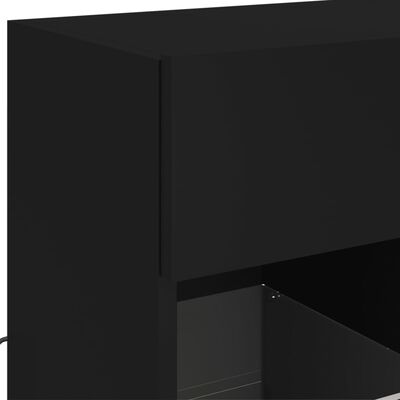 vidaXL TV-Wandschrank mit LED-Leuchten Schwarz 58,5x30x60,5 cm