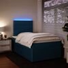 vidaXL Boxspringbett mit Matratze Blau 120x200 cm Samt