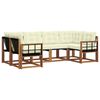 vidaXL Outdoor-Sofagarnitur mit Kissen 6 pcs Natur und Creme