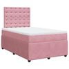 vidaXL Boxspringbett mit Matratze Rosa 120x200 cm Samt