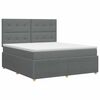 vidaXL Boxspringbett mit Matratze Dunkelgrau 140 x 190 cm Stoff