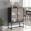 vidaXL Beistellschrank mit Glast&uuml;ren Braun Eichen-Optik 69x37x100 cm