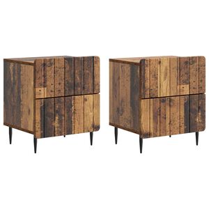 vidaXL Nachttisch 2 pcs Altholz 43 x 34,5 x 49,5 cm Holzwerkstoff
