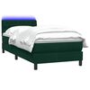 vidaXL Boxspringbett mit Matratze & LED Dunkelgr&uuml;n 80x220 cm Samt